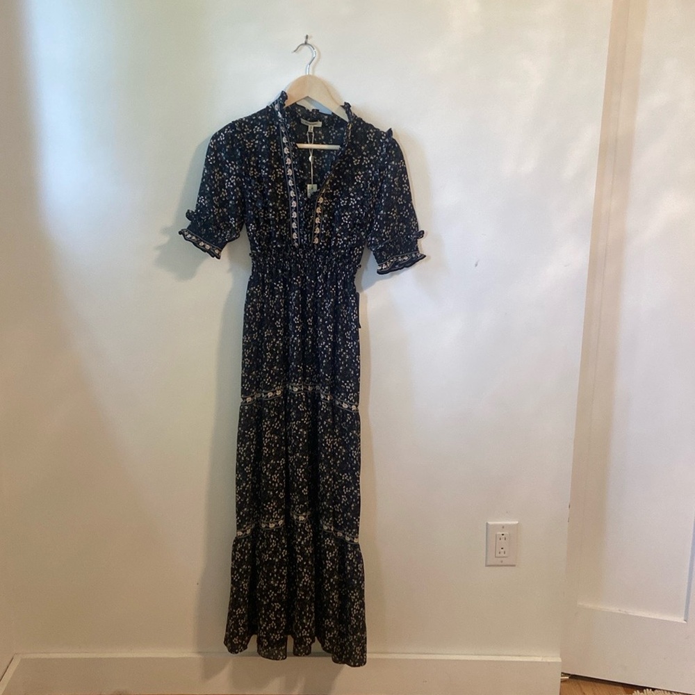 Black, floral maxi dress